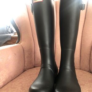 Hunter Original Tall Rain Boots Black…